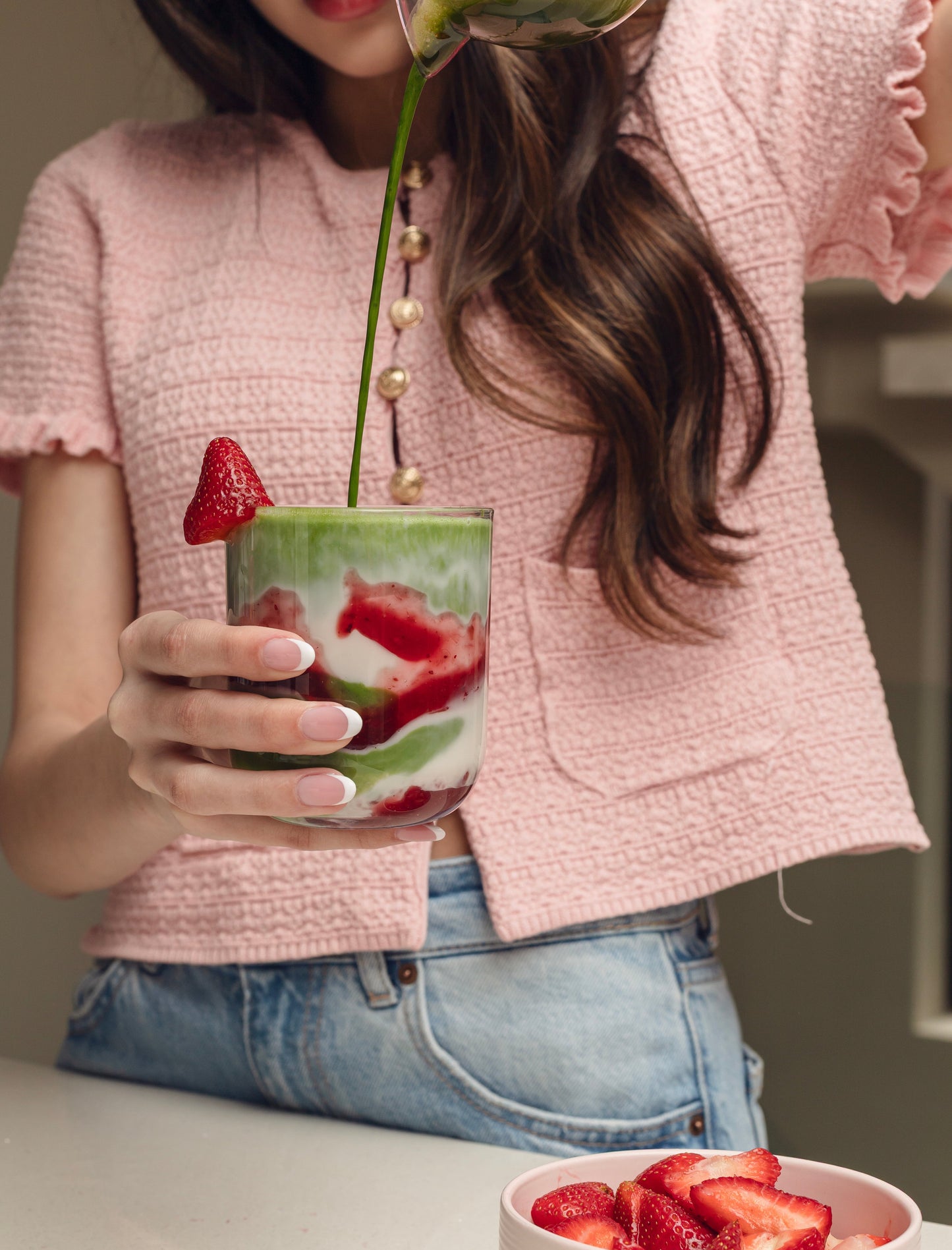 strawberry matcha